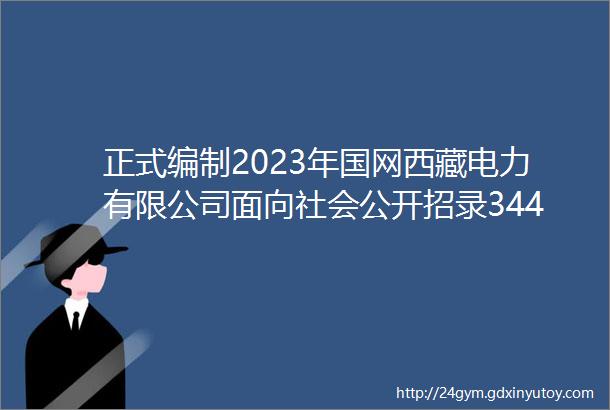 正式编制2023年国网西藏电力有限公司面向社会公开招录344名工作人员公告